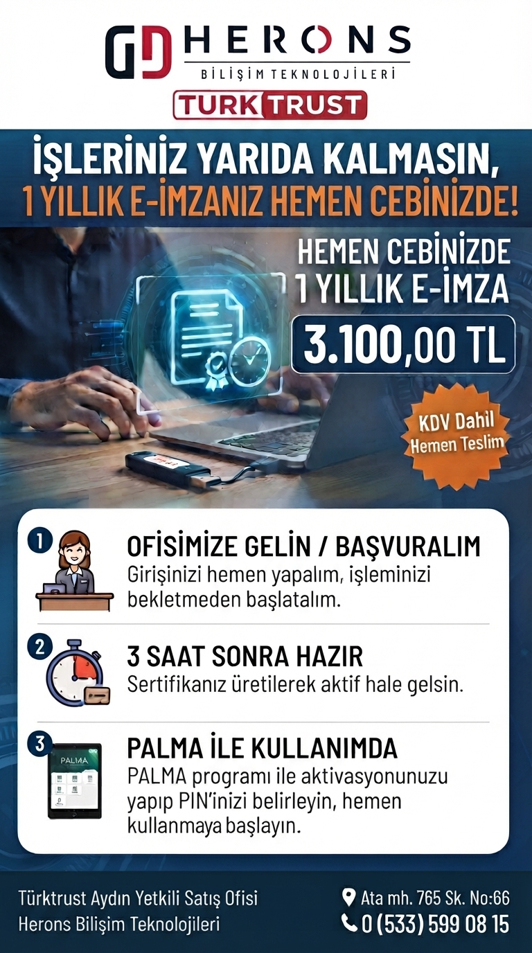 1 Yıllık E-imza Bedeli